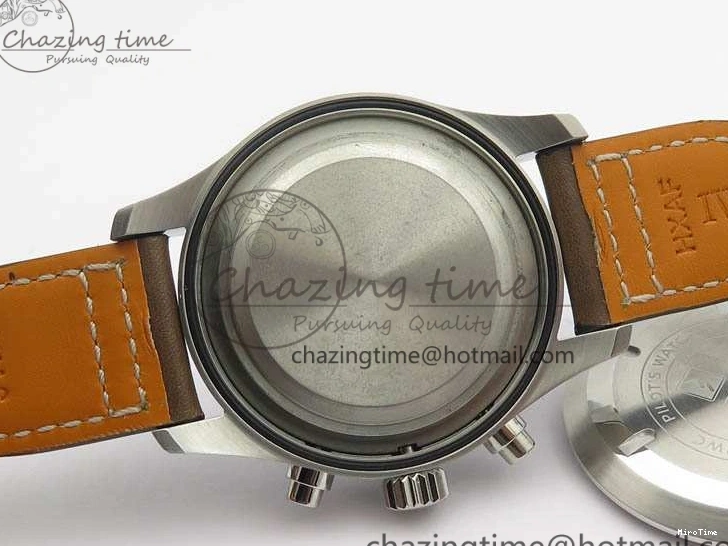 MIROTIME 0301 Pilot Chrono 20th ZF 1:1 Best Edition Black Dial On Brown Leather Strap A ZeroBulk 7236